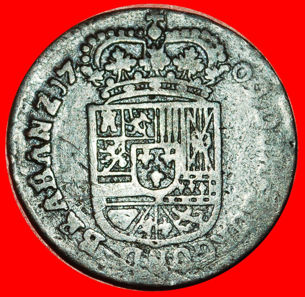  * SPAIN (1709-1711):NETHERLANDS★1 LIARD 1709 DUCHY NAMUR! PHILIP V 1700-1711★LOW START ★ NO RESERVE!   