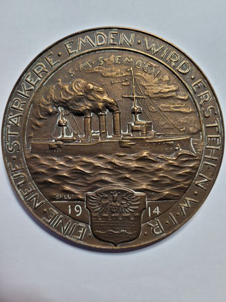  Ball Medaille 1914 Fregattenkapitän von Müller very rare Golden Gate Koblenz Frank Maurer i713   