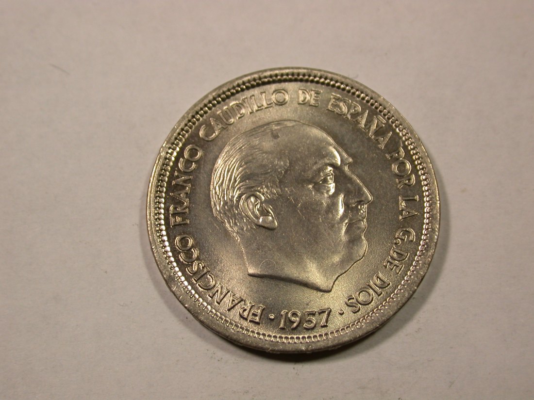  F15  Spanien 25 Pesetas Franco 1957  (1969) in  f.st/ST ! Originalbilder   