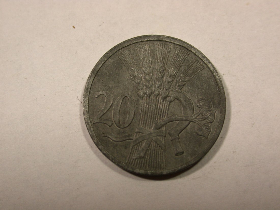 F15 Böhmen und Mähren 20 Heller 1942 in vz-st Originalbilder