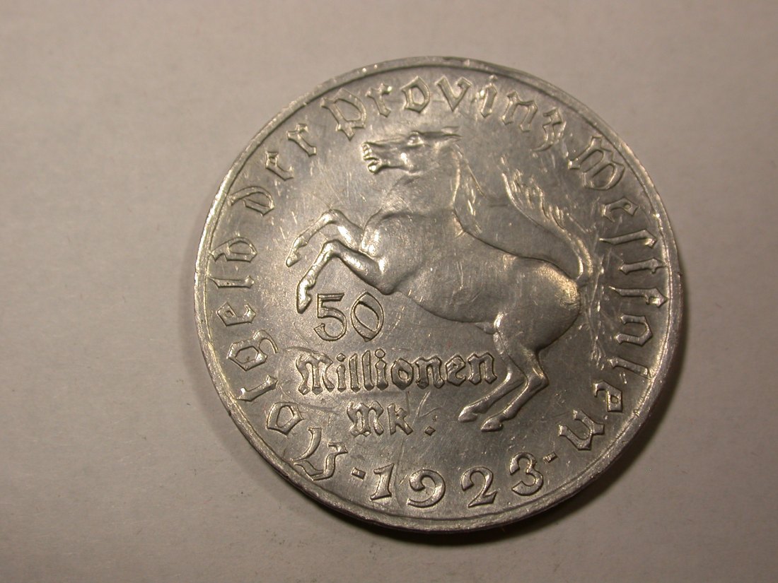F15 Westfalen 50 Millionen 1923 v.Stein in vz+/vz-st Originalbilder