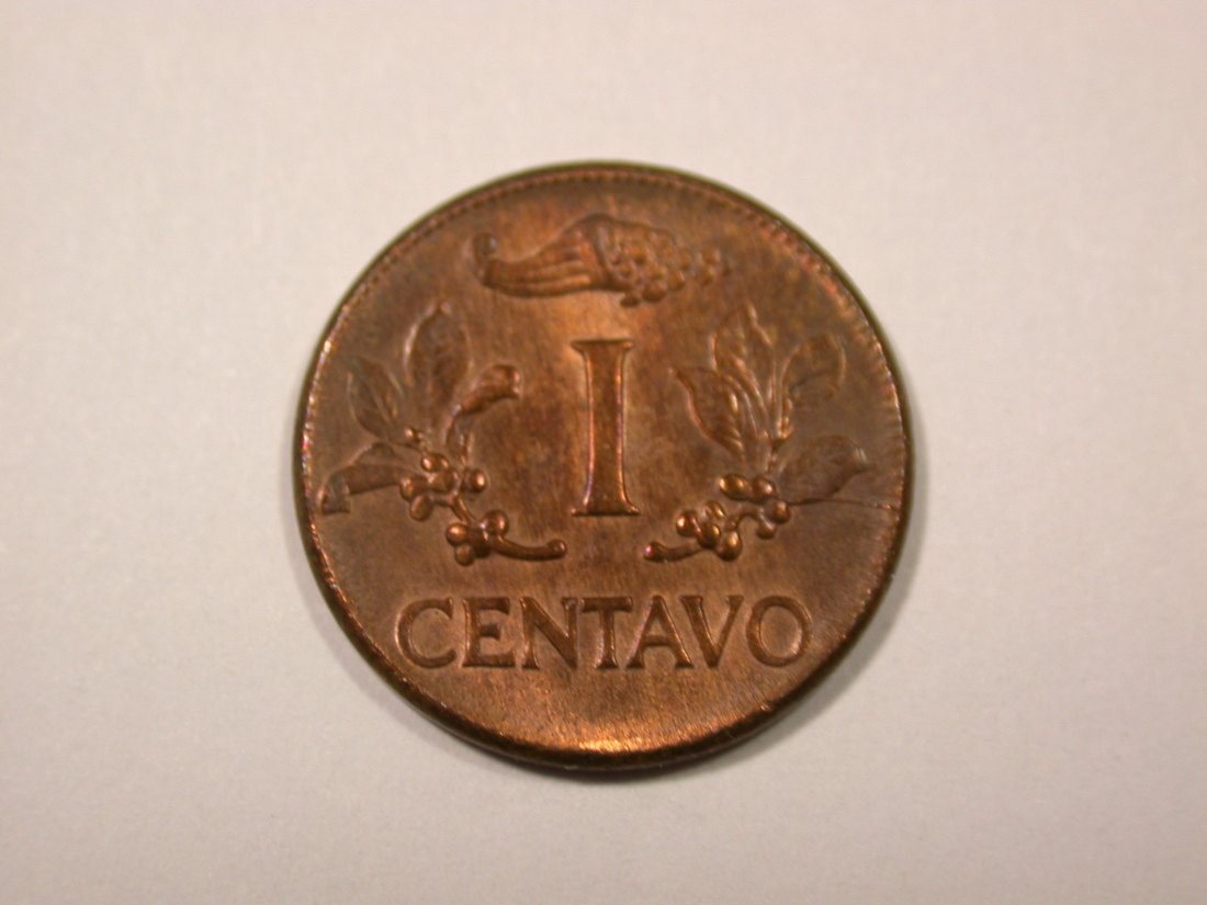 F16 Kolumbien 1 Centavo 1966 in UNC, f.ST Originalbilder