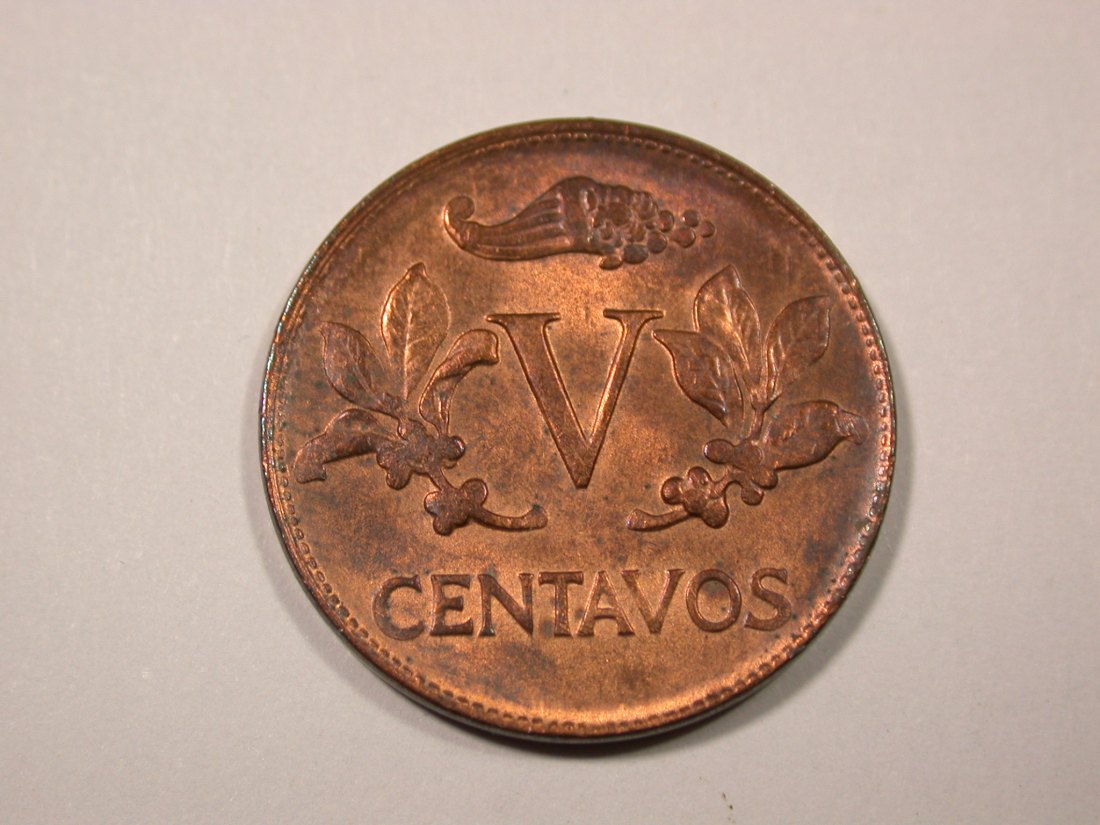 F16 Kolumbien 5 Centavo 1968 in UNC, f.ST R ! Originalbilder