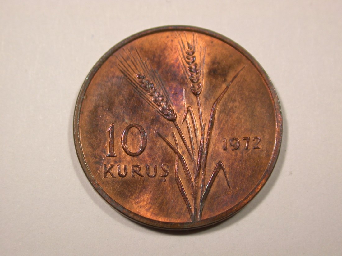 F16 Türkei 10 Kurus 1972 in UNC, f.ST Originalbilder