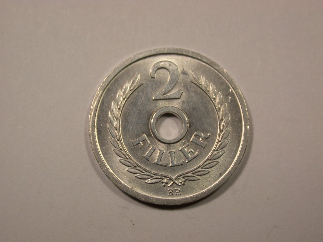 F16 Ungarn 2 Filler 1963 in UNC, f.ST Originalbilder