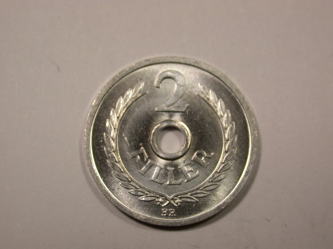 F16 Ungarn 2 Filler 1972 in UNC, f.ST Originalbilder