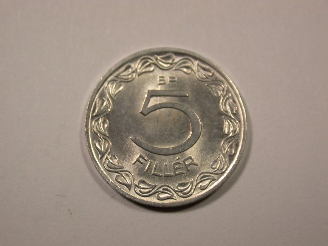F16 Ungarn 5 Filler 1965 in UNC, f.ST Originalbilder
