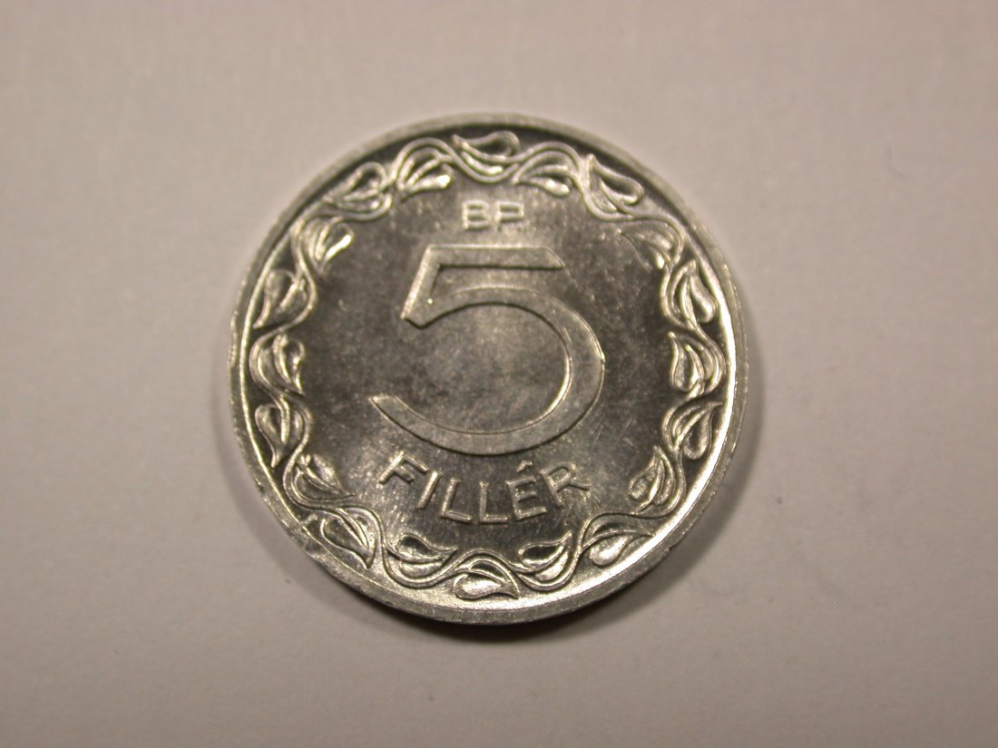 F16 Ungarn 5 Filler 1970 in UNC, f.ST Originalbilder