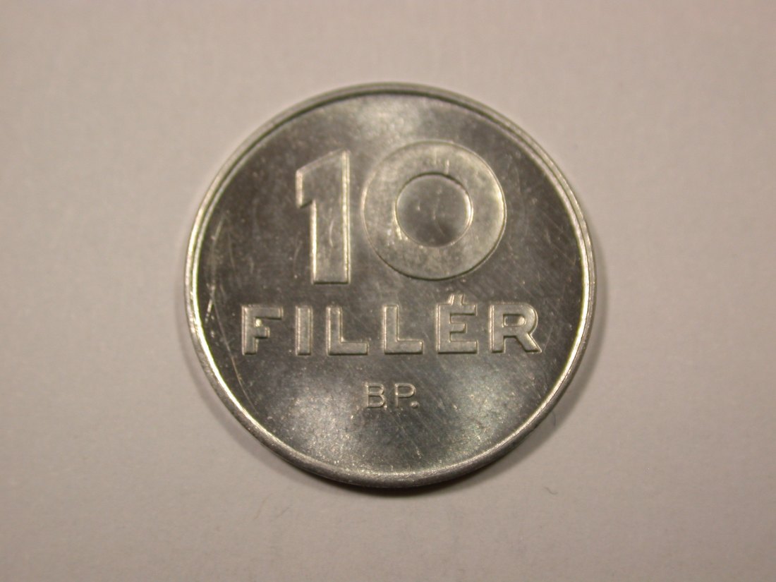 F16 Ungarn 10 Filler 1972 in UNC, f.ST Originalbilder