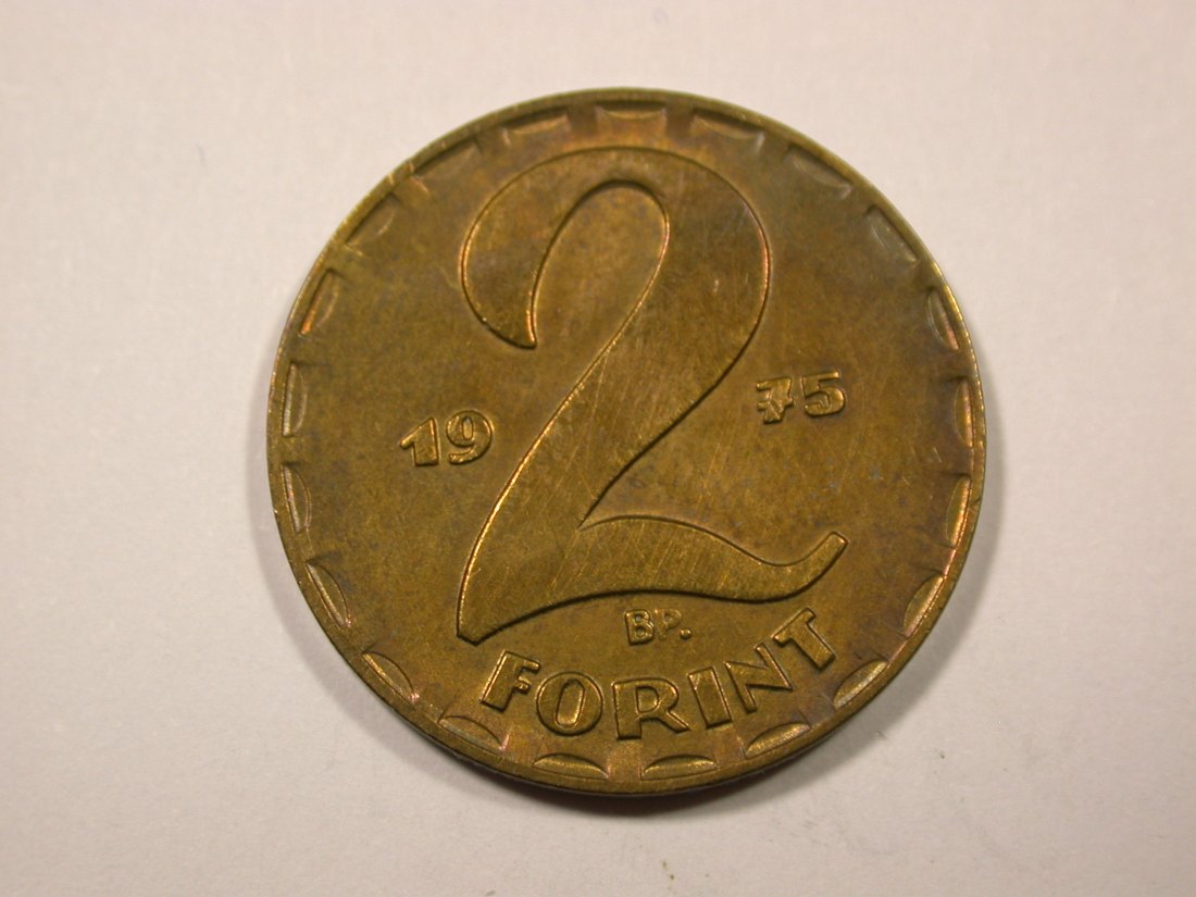 F16 Ungarn 2 Forint 1975 in UNC, f.st Originalbilder