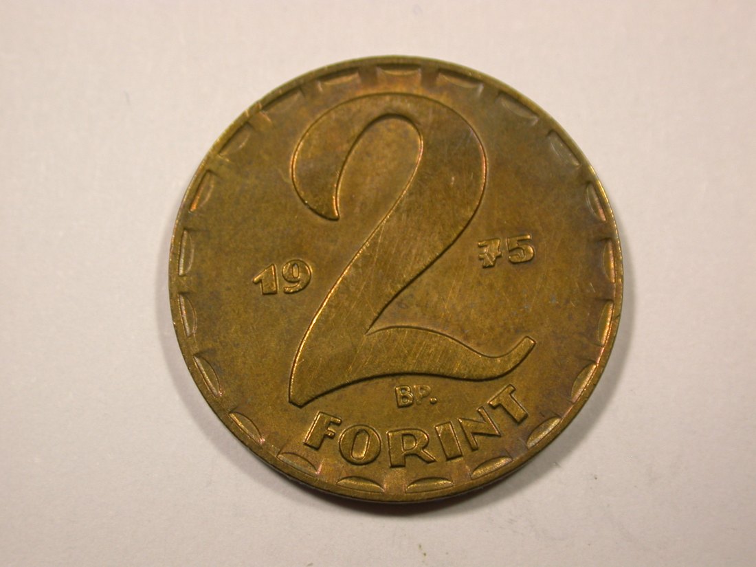  F16  Ungarn  2 Forint 1975 in UNC, f.st     Originalbilder   