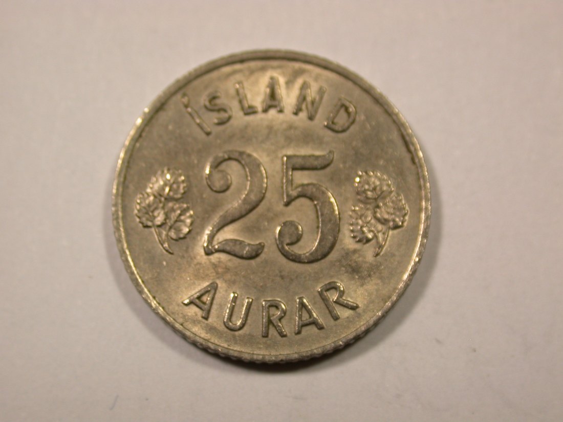 F16 Island 25 Aurar 1962 in vz-st Originalbilder