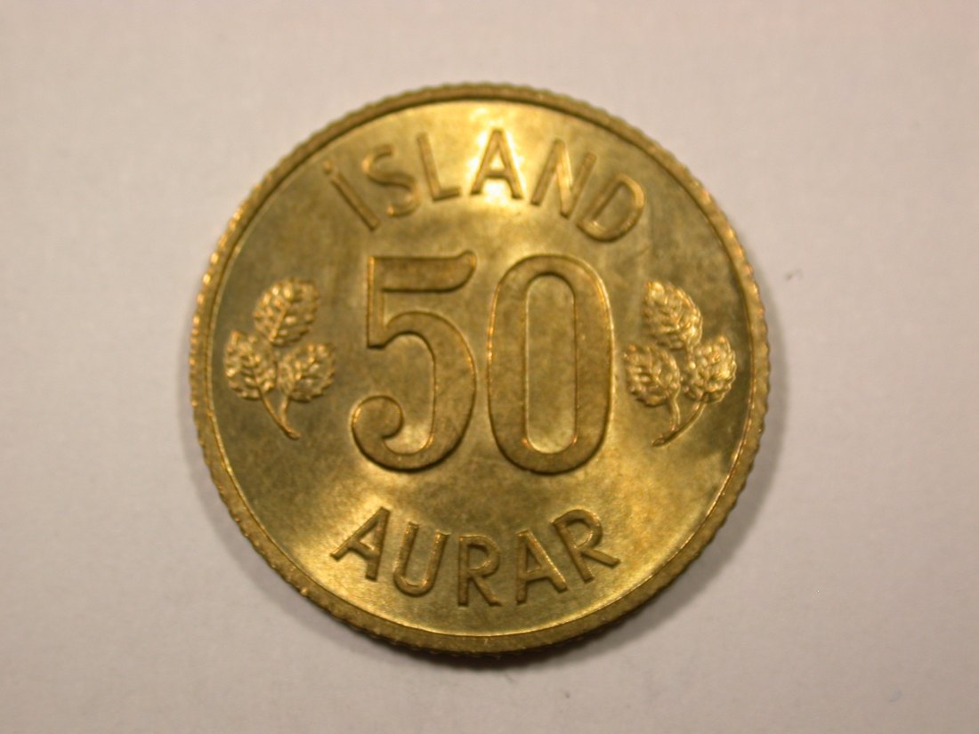 F16 Island 50 Aurar 1971 in UNC, f.st Originalbilder