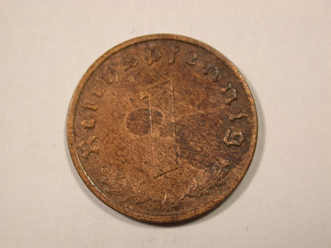 F16 3.Reich 1 Pfennig 1937 A in ss+ Originalbilder