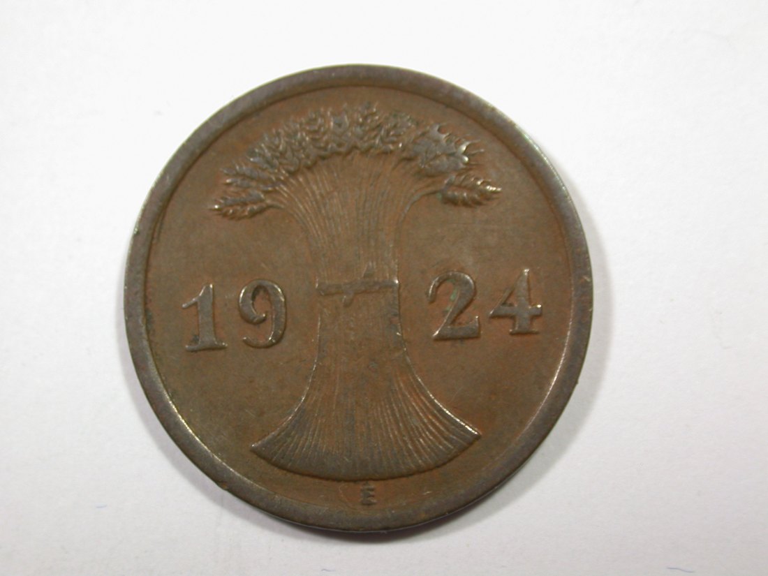  F16  Weimar 2 Reichs Pfennig 1924 E in ss/ss+   Originalbilder   