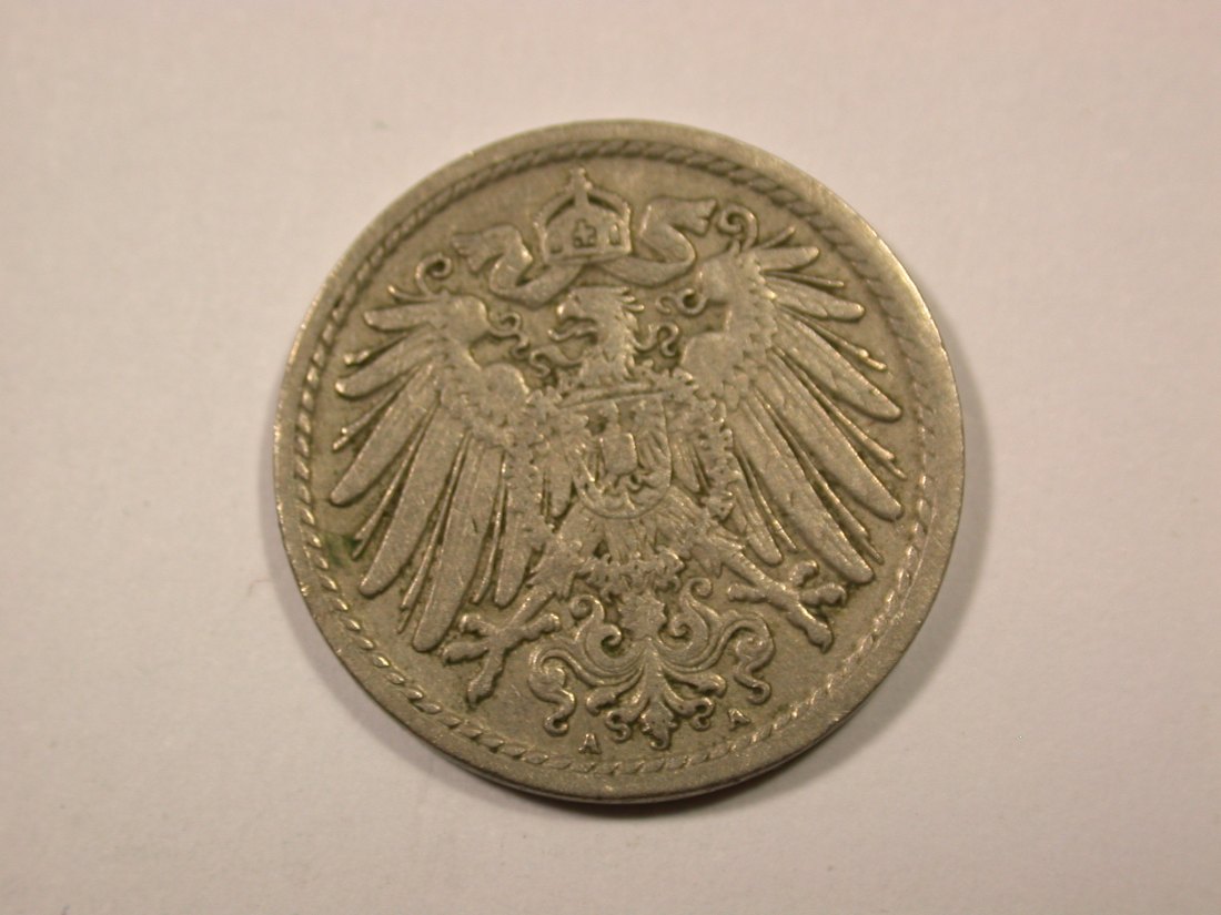  F16  KR  5 Pfennig 1907 A in ss/ss+  Originalbilder   