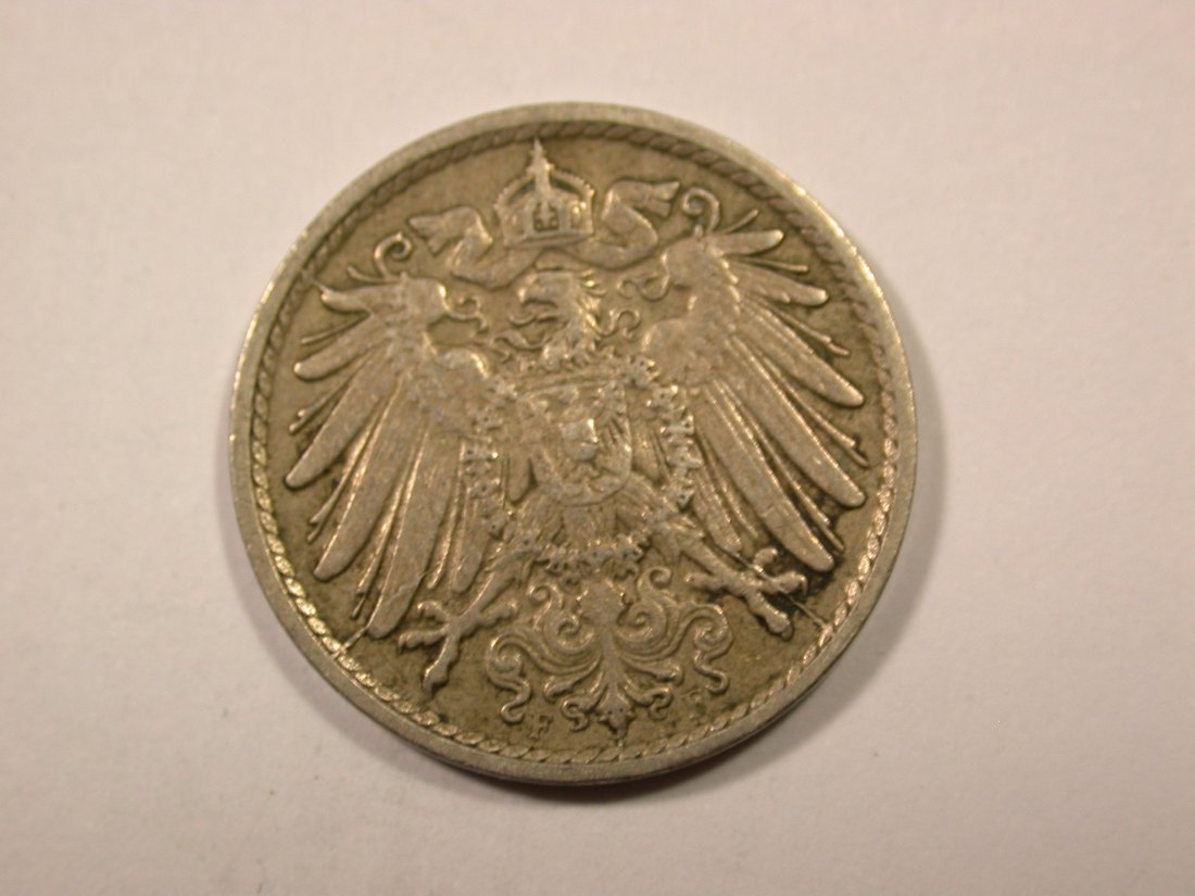  F16  KR  5 Pfennig 1912 F in ss-vz  Originalbilder   