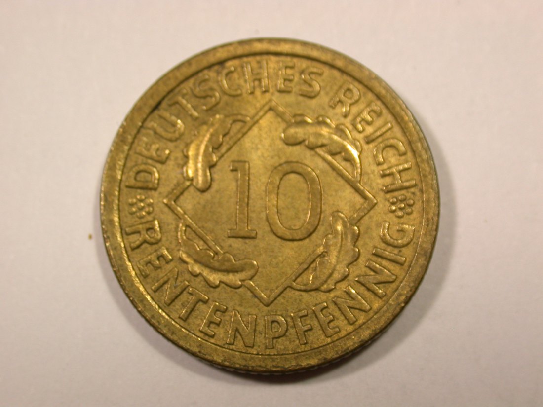 F16 Weimar 10 Renten Pfennig 1923 A in vz+/vz-st Erhaltung ! Originalbilder