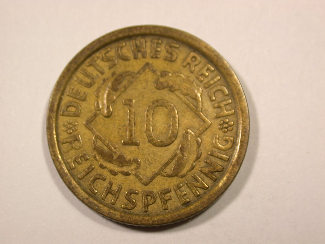 F16 Weimar 10 Reichs Pfennig 1931 A in ss/ss+ Originalbilder