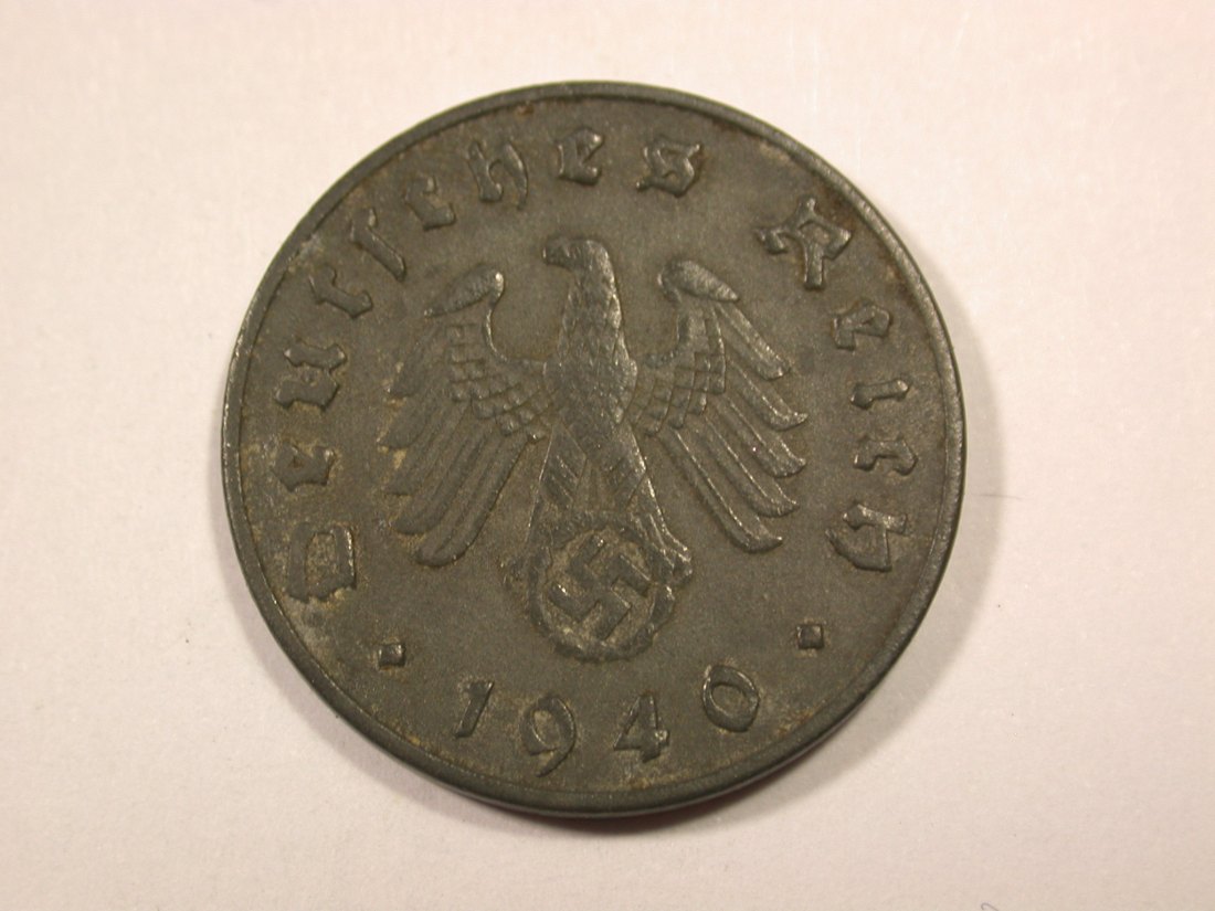  F16  3.Reich  10 Pfennig  1940 E in ss   Originalbilder   