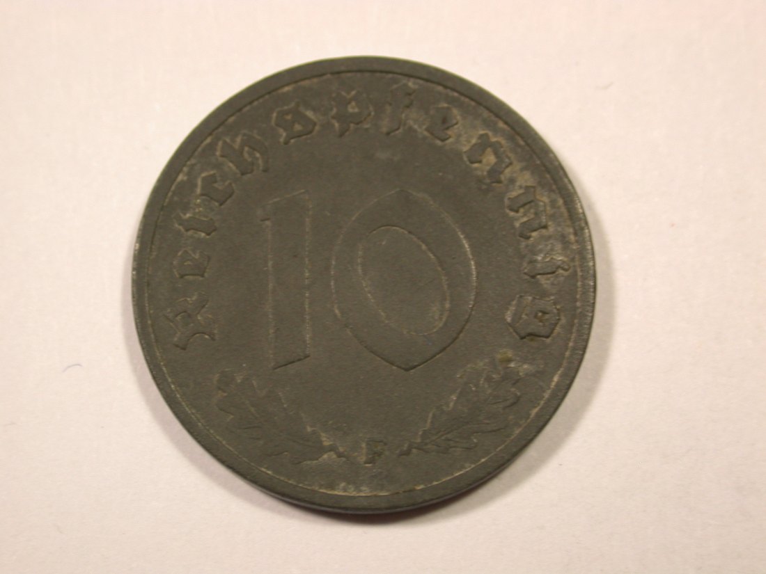  F16  3.Reich  10 Pfennig  1940 F in ss   Originalbilder   