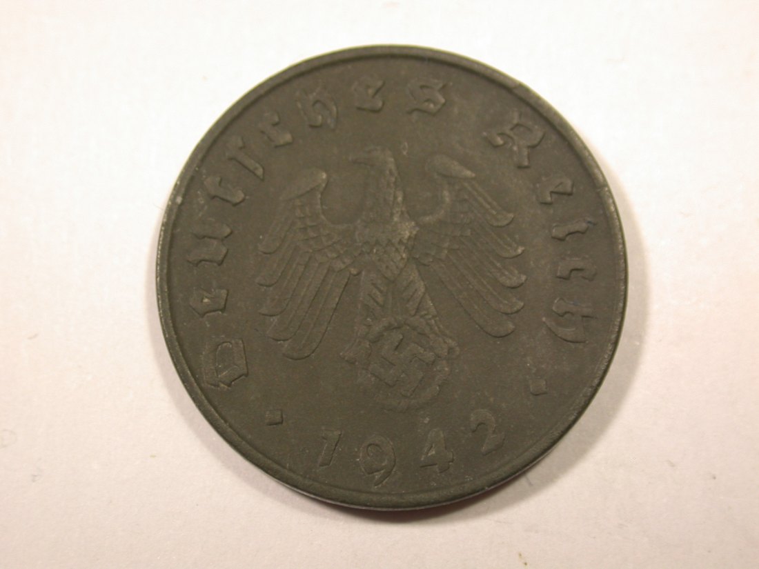  F16  3.Reich  10 Pfennig  1942 E in ss/ss+  Originalbilder   