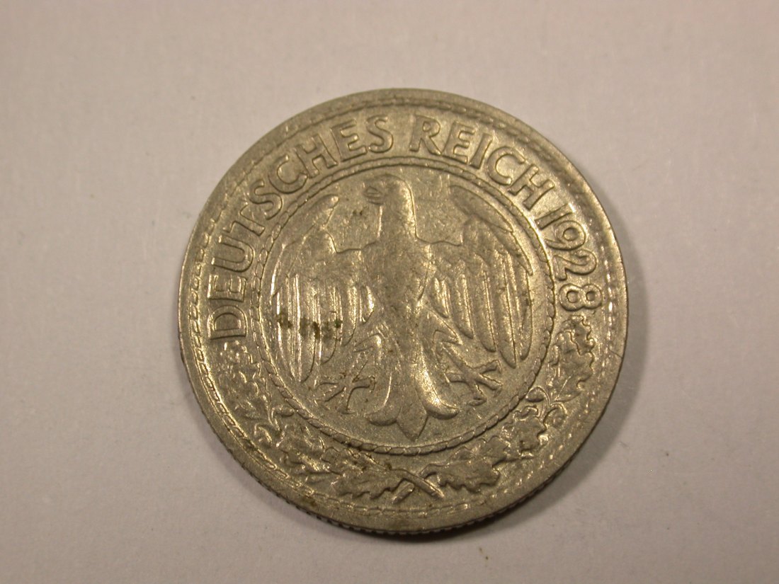  F16  Weimar  50 Pfennig  1928 D in ss+ Originalbilder   