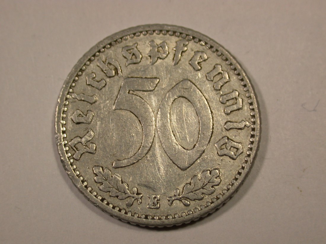  F16  3.Reich  50 Pfennig 1939 E in ss  Originalbilder   