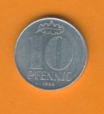  DDR 10 Pfennig 1980 A   