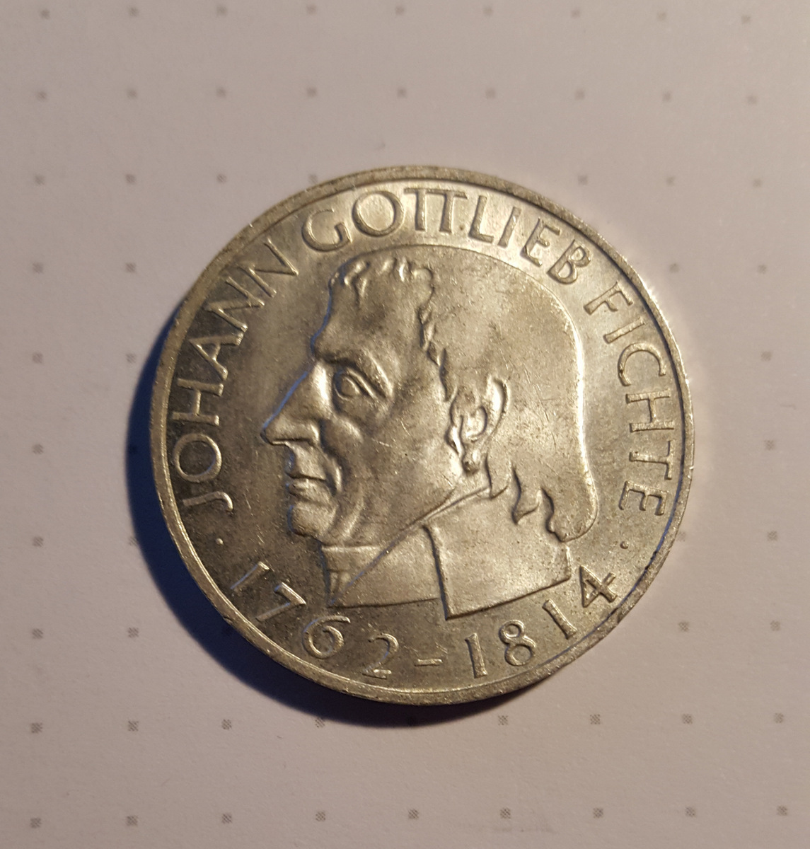 5 DM Silber Deutschland 1964 J , Johann Gottlieb Fichte