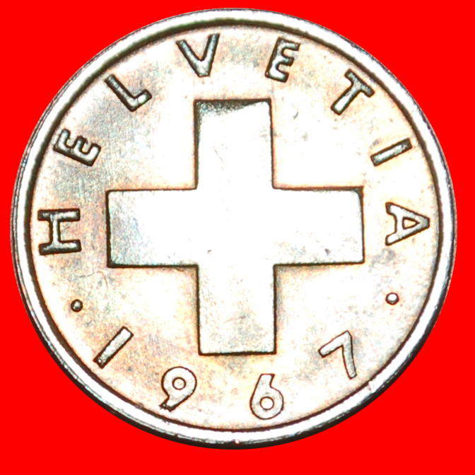  * WHEAT SPRIG (1948-2006): SWITZERLAND ★ 1 RAPPEN 1967B! DIES II+B! LOW START! ★ NO RESERVE!   