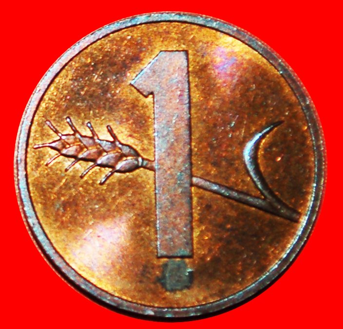  * WHEAT SPRIG (1948-2006): SWITZERLAND★1 RAPPEN 1976★DIES II+C! MINT LUSTRE★LOW START! ★ NO RESERVE!   