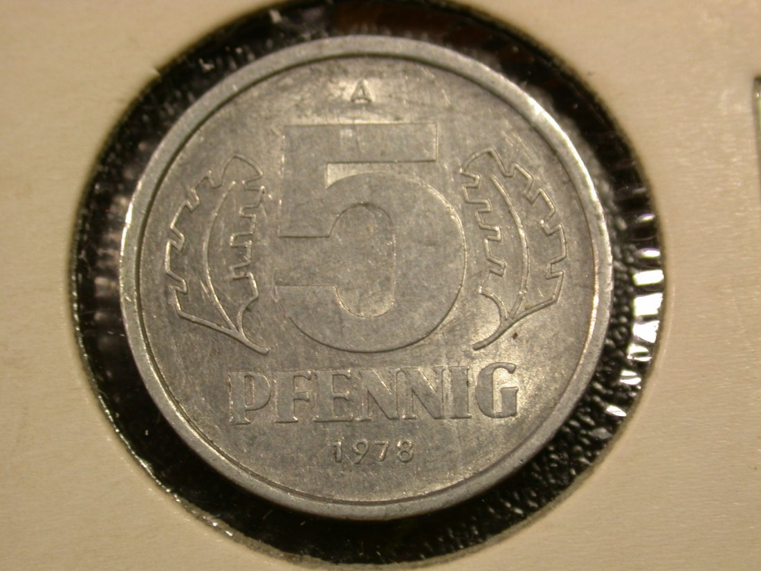  F04  DDR  5 Pfennig 1978 in f.vz  Originalbilder   