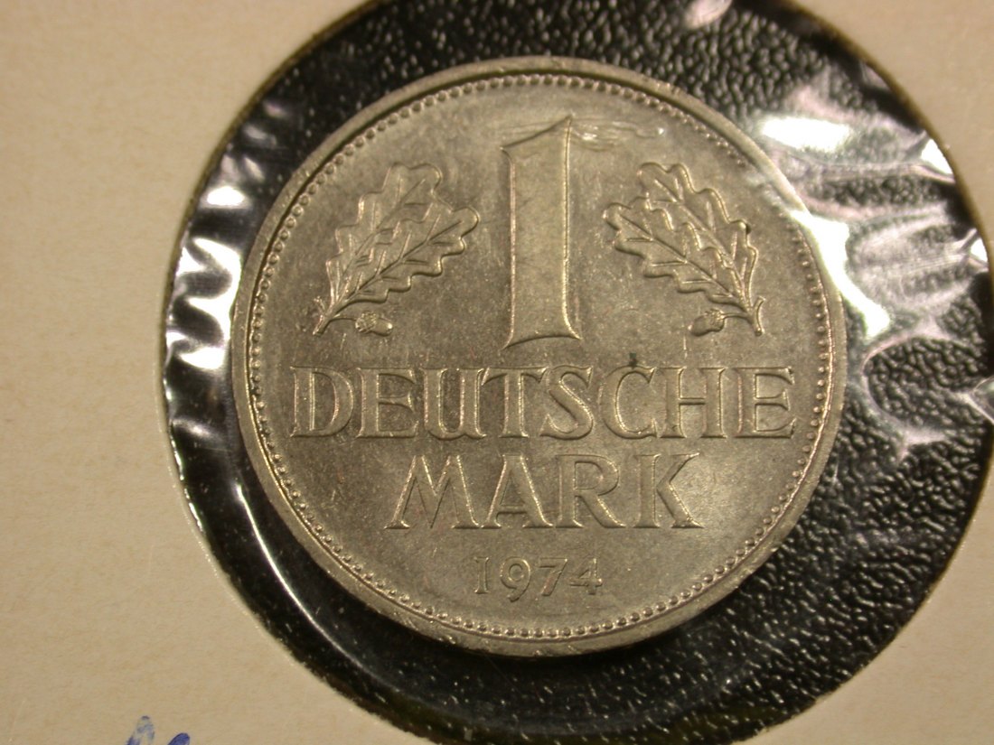 F04 BRD 1 Mark 1974 D in bankfrisch f.st/st Originalbilder