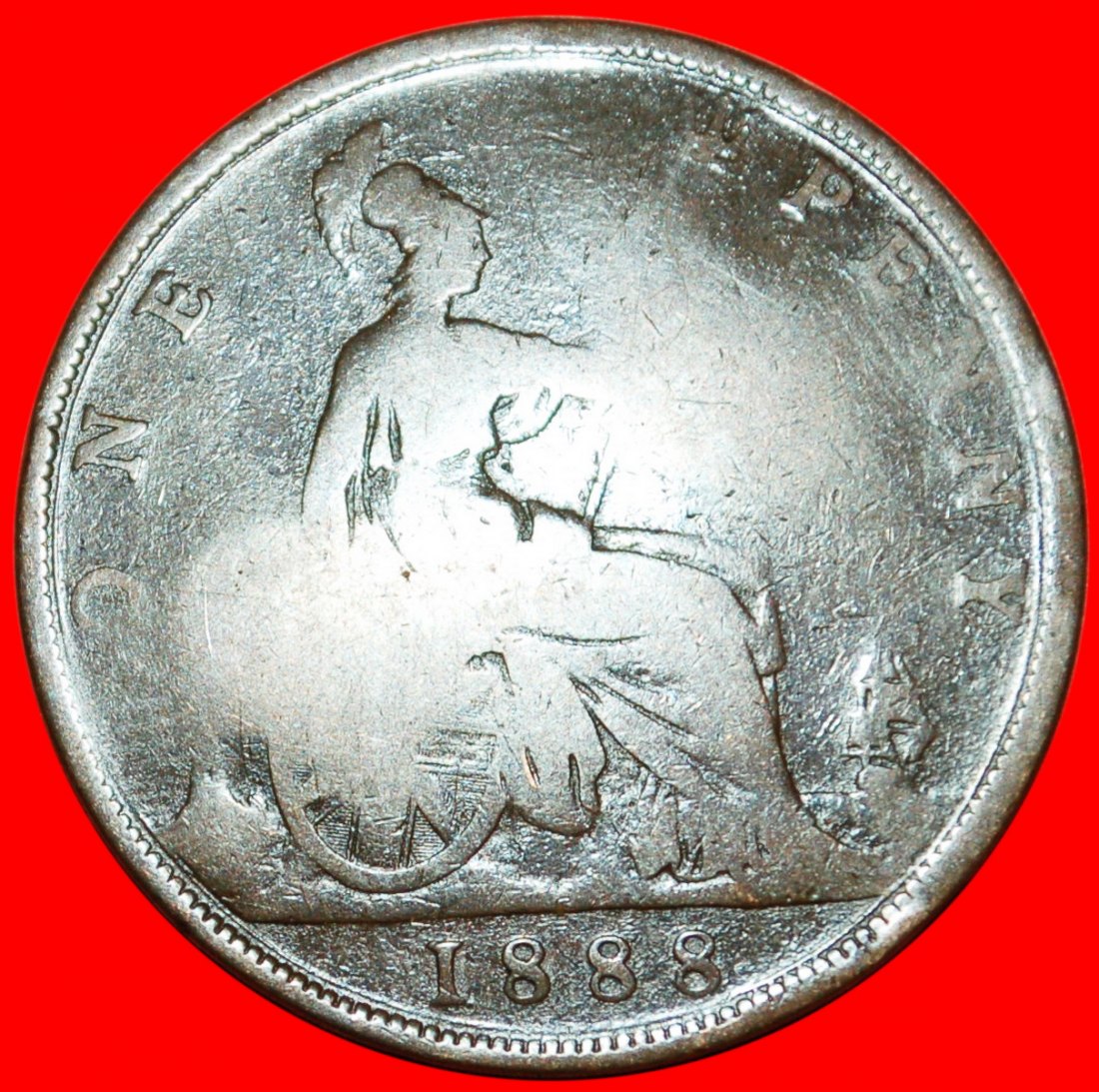  * HERRIN DER SEEN: GROSSBRITANNIEN ★ PENNY 1888! SCHIFF! VICTORIA (1837-1901) OHNE VORBEHALT!   