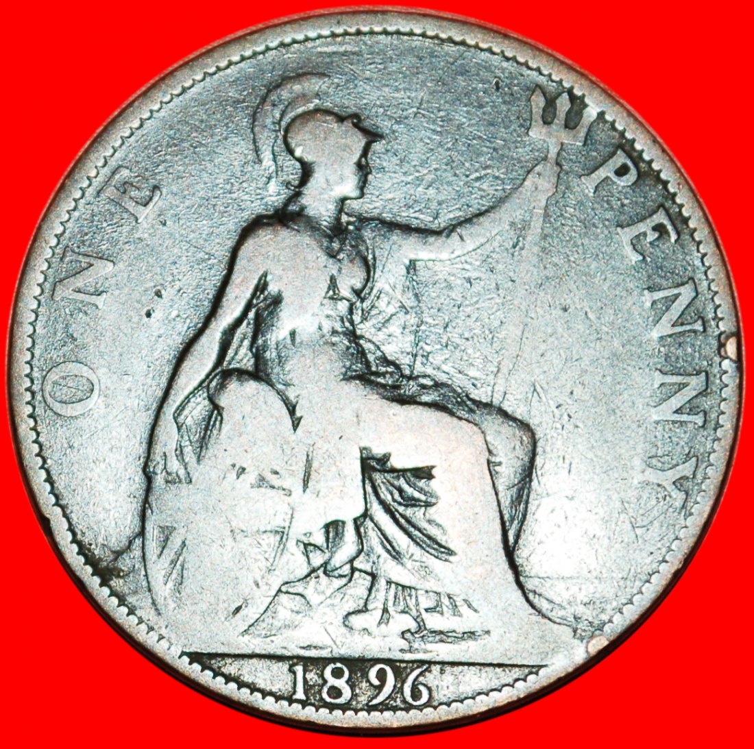  * HERRIN DER SEEN: GROSSBRITANNIEN ★ PENNY 1896! VICTORIA (1837-1901) INTERESSANTES  OHNE VORBEHALT!   