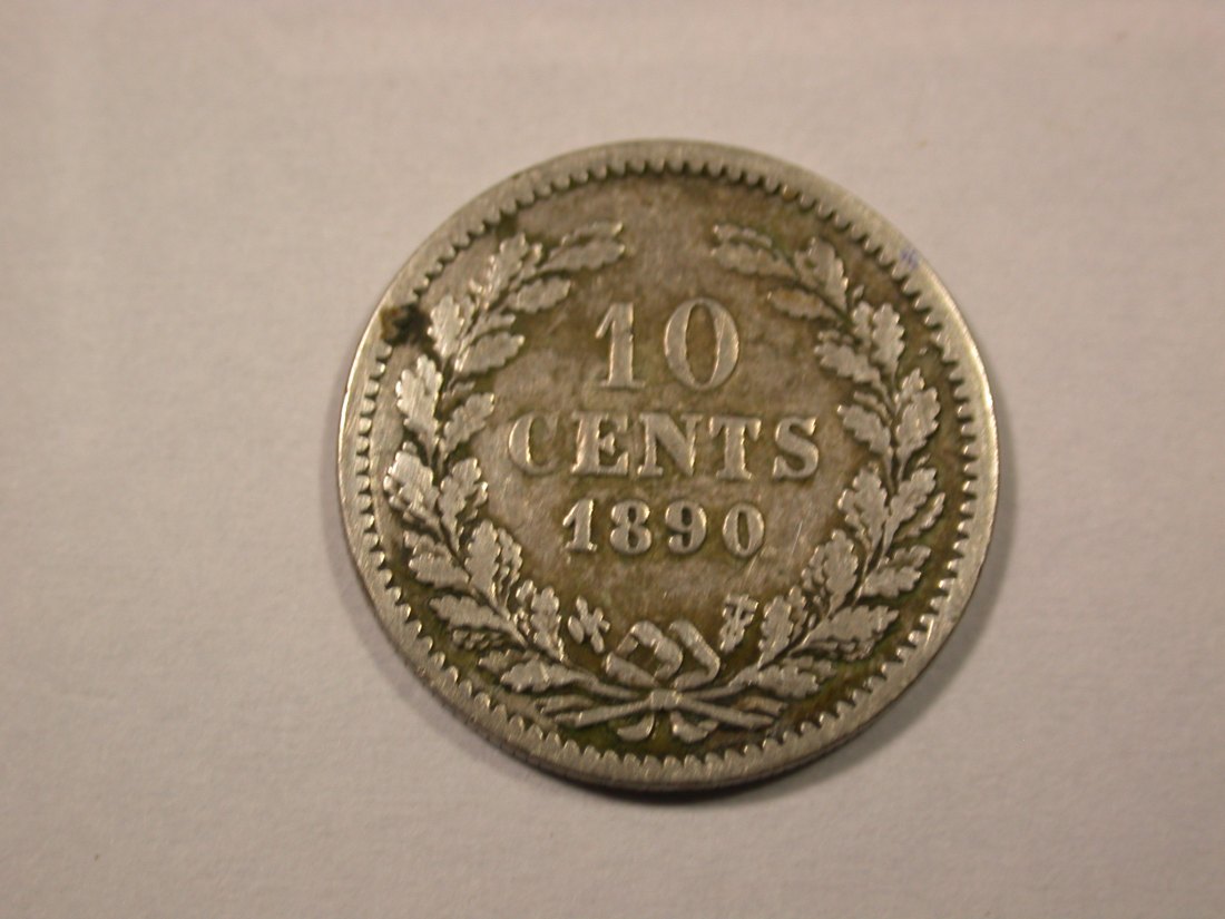  F17  Niederlande  20 Cent 1890 Wilhelm III in s/ss  Originalbilder   
