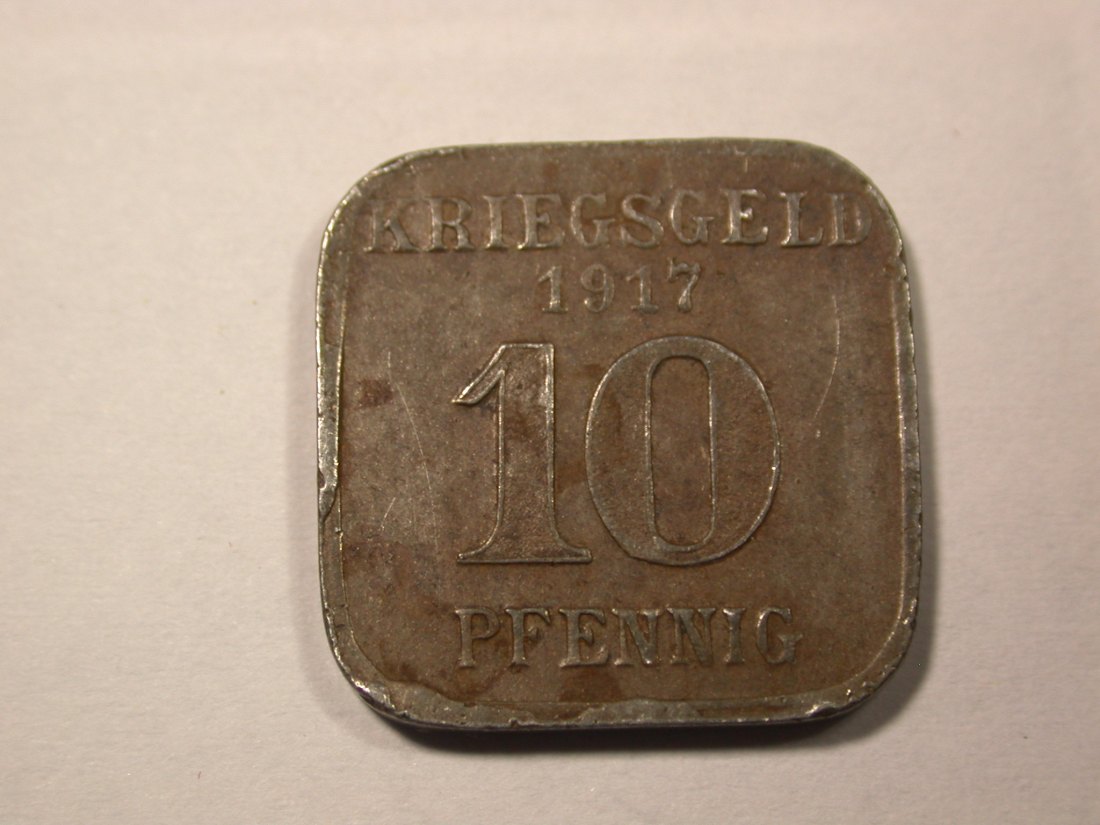  F17  Notgeld Neuwied a.R. 10 Pfennig 1917 in f.vz  Originalbilder   