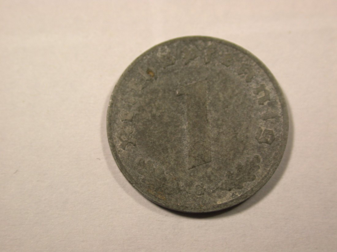 F17 3.Reich 1 Pfennig 1943 G in f.ss Originalbilder