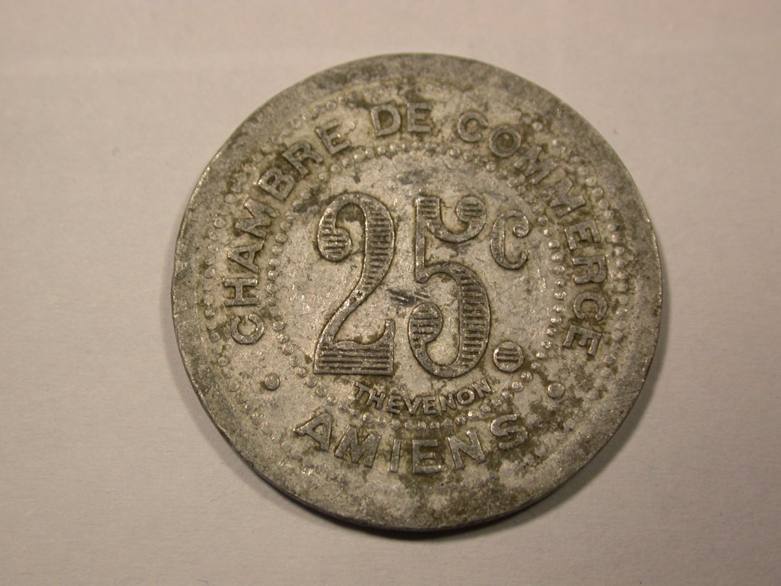  F17  Frankreich, Amiens  25 Centimes 1921 in f.ss  Originalbilder   