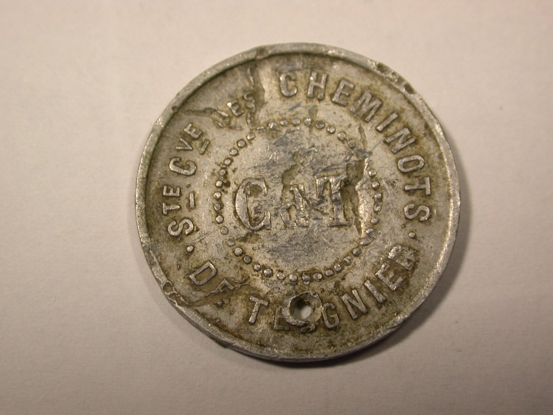  F17  Frankreich, Terguier  25 Centimes  in s/ss, gelocht  R !  Originalbilder   