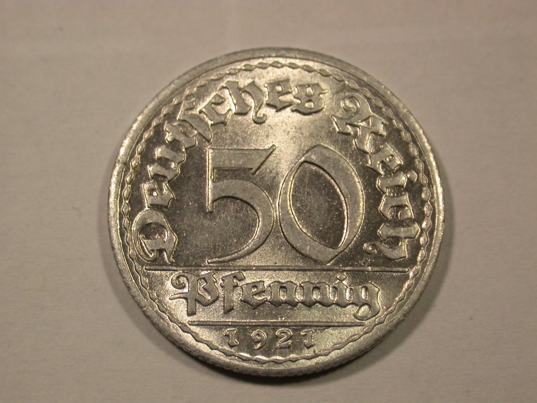  F17  Weimar  50 Pfennig 1921 D in st    Originalbilder   