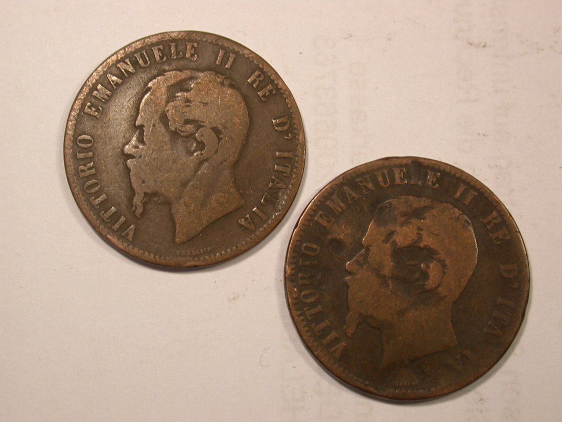  F18  Italien 2 Kupfermünzen   gering erhalten Originalbilder   