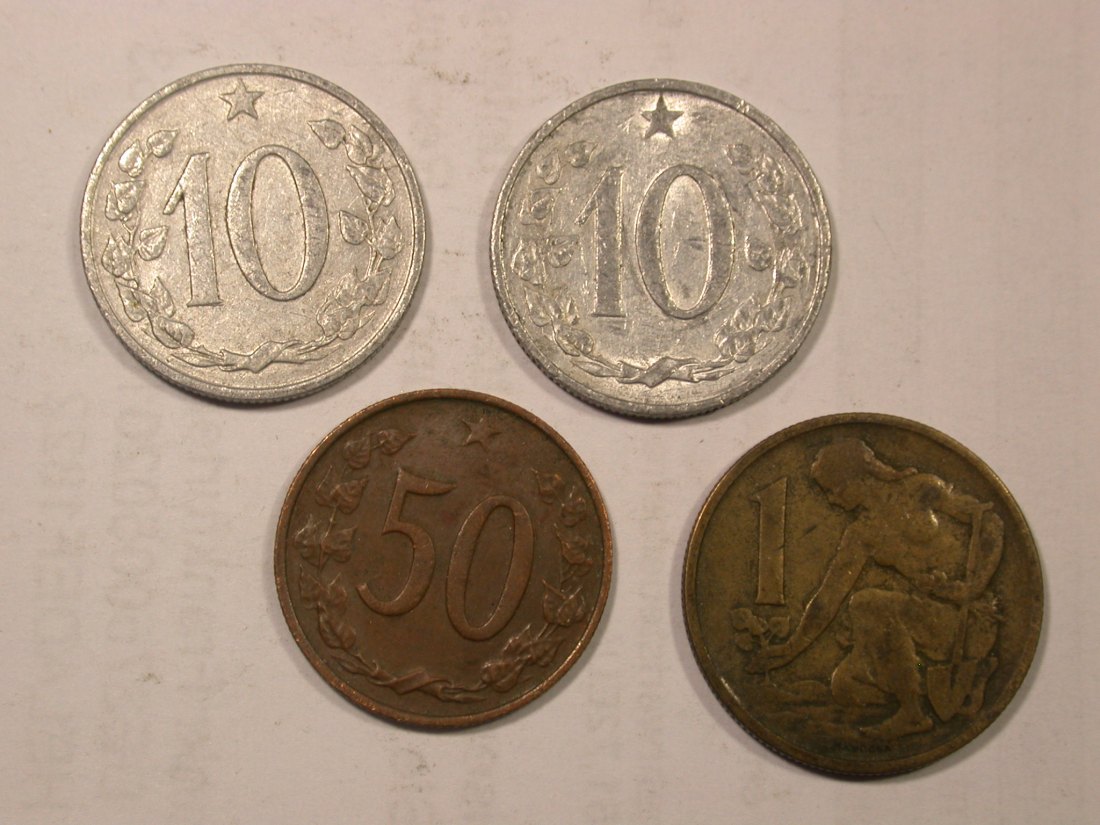 F18 CSSR 4 Münzen von 1962-1969 verschieden gut Originalbilder