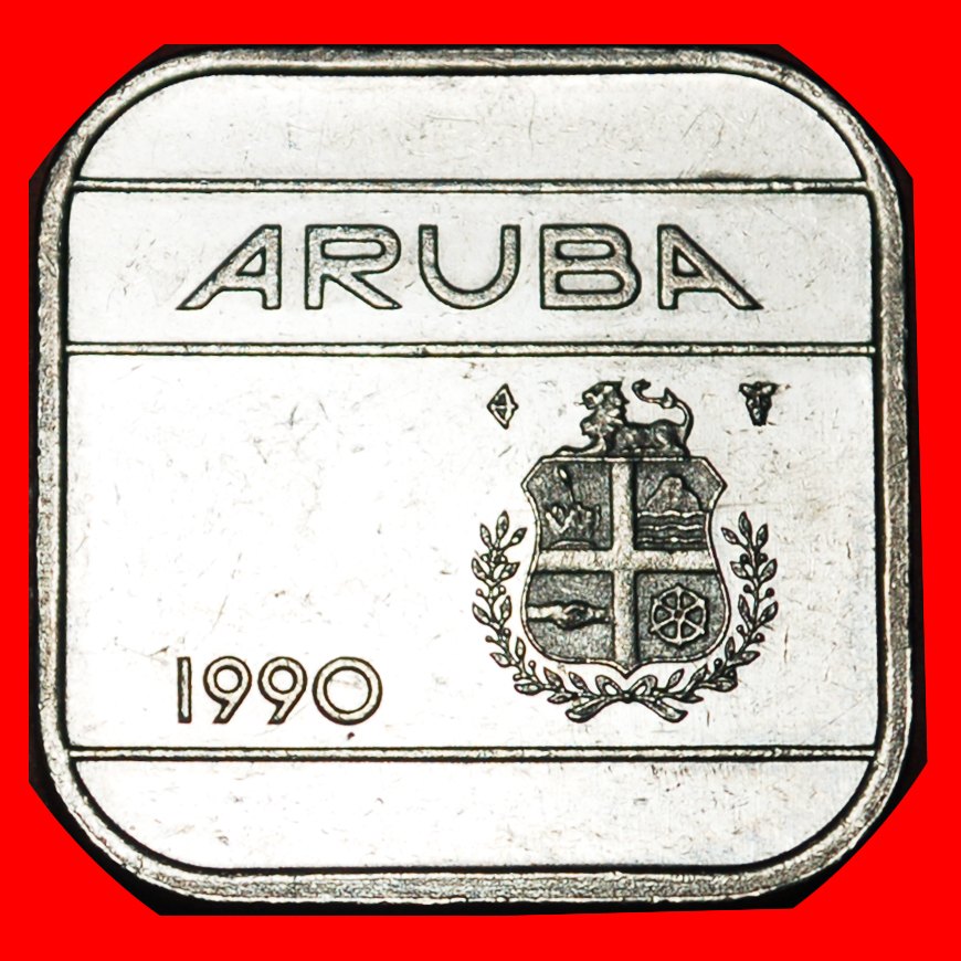  * NETHERLANDS (1986-2019): ARUBA ★ 50 CENTS 1990 MINT LUSTER! LOW START ★ NO RESERVE!   