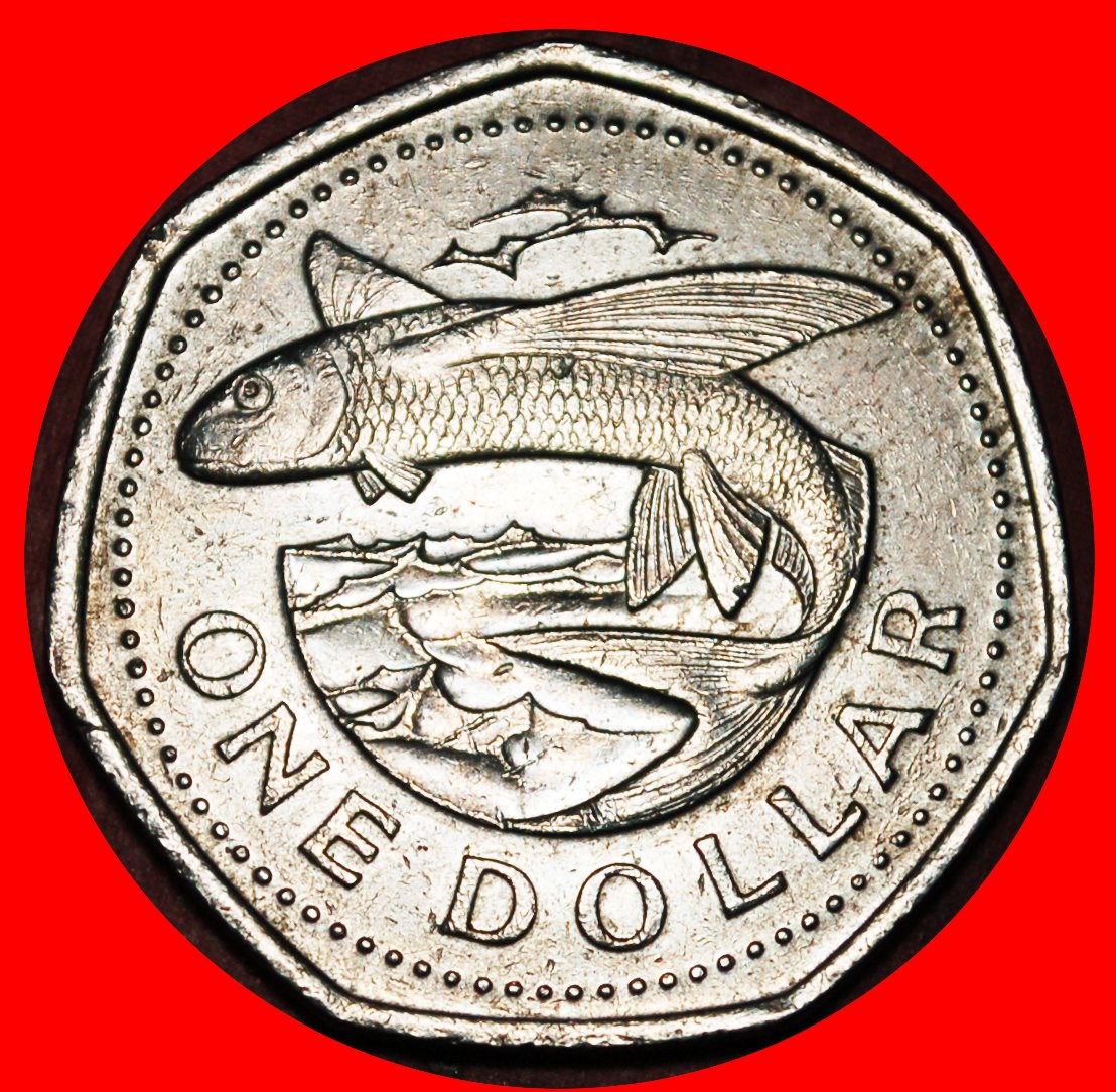  * GROSSBRITANNIEN (1988-2005): BARBADOS ★ 1 DOLLAR 1989! FISCH! OHNE VORBEHALT!   