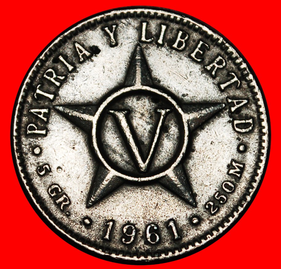 * CZECHOSLOVAKIA (1915-1961): CUBA ★ 5 CENTAVOS 1961! STAR! LOW START ★ NO RESERVE!