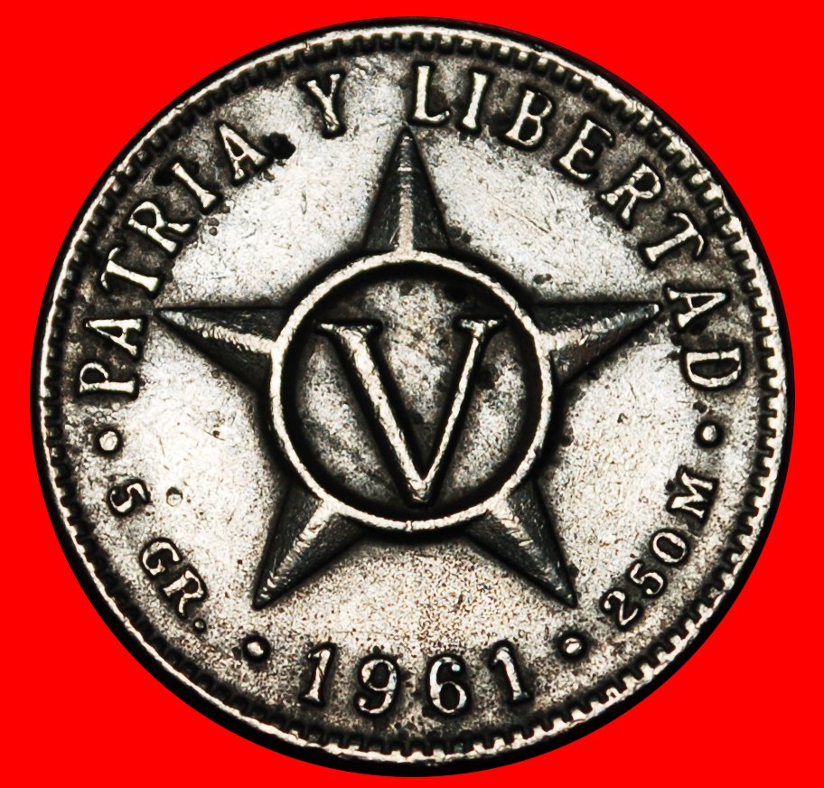  * CZECHOSLOVAKIA (1915-1961): CUBA ★ 5 CENTAVOS 1961! STAR! LOW START ★ NO RESERVE!   