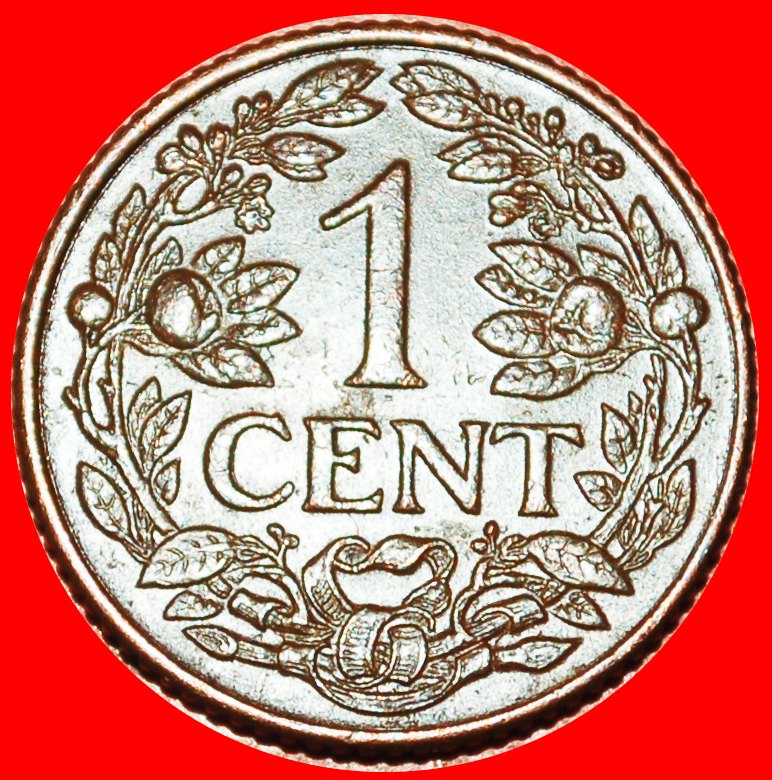  * USA (1944-1947): CURACAO ★ 1 CENT 1944D! WILHELMINA (1890-1948) ENTDECKUNG MÜNZE! OHNE VORBEHALT!   