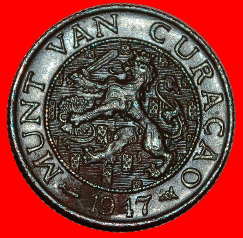  * NIEDERLANDE (1944-1947): CURACAO ★ 1 CENT 1947! WILHELMINA (1890-1948) ENTDECKUNG! OHNE VORBEHALT!   